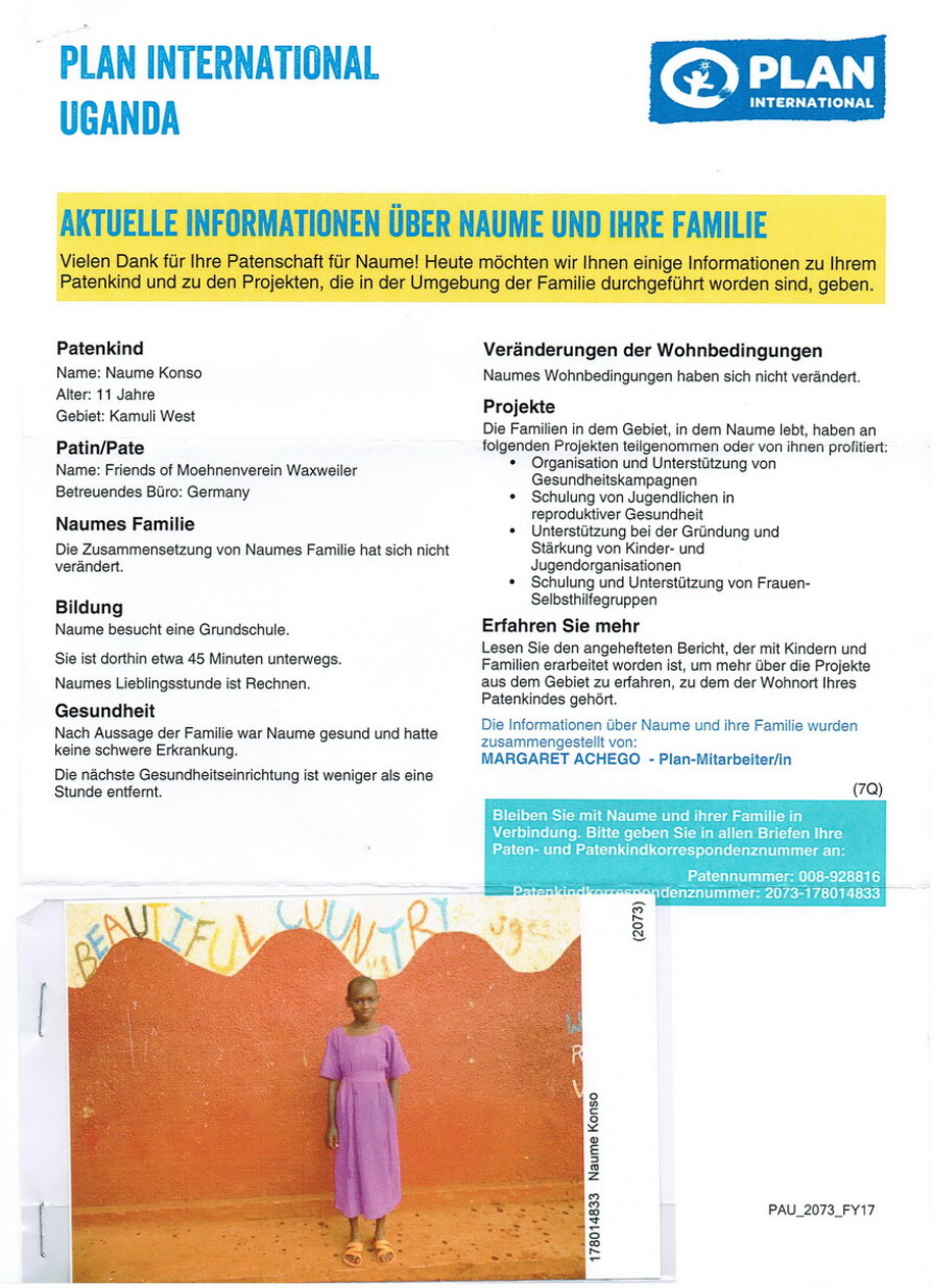 Unser PatenkindWaxweiler Möhnen